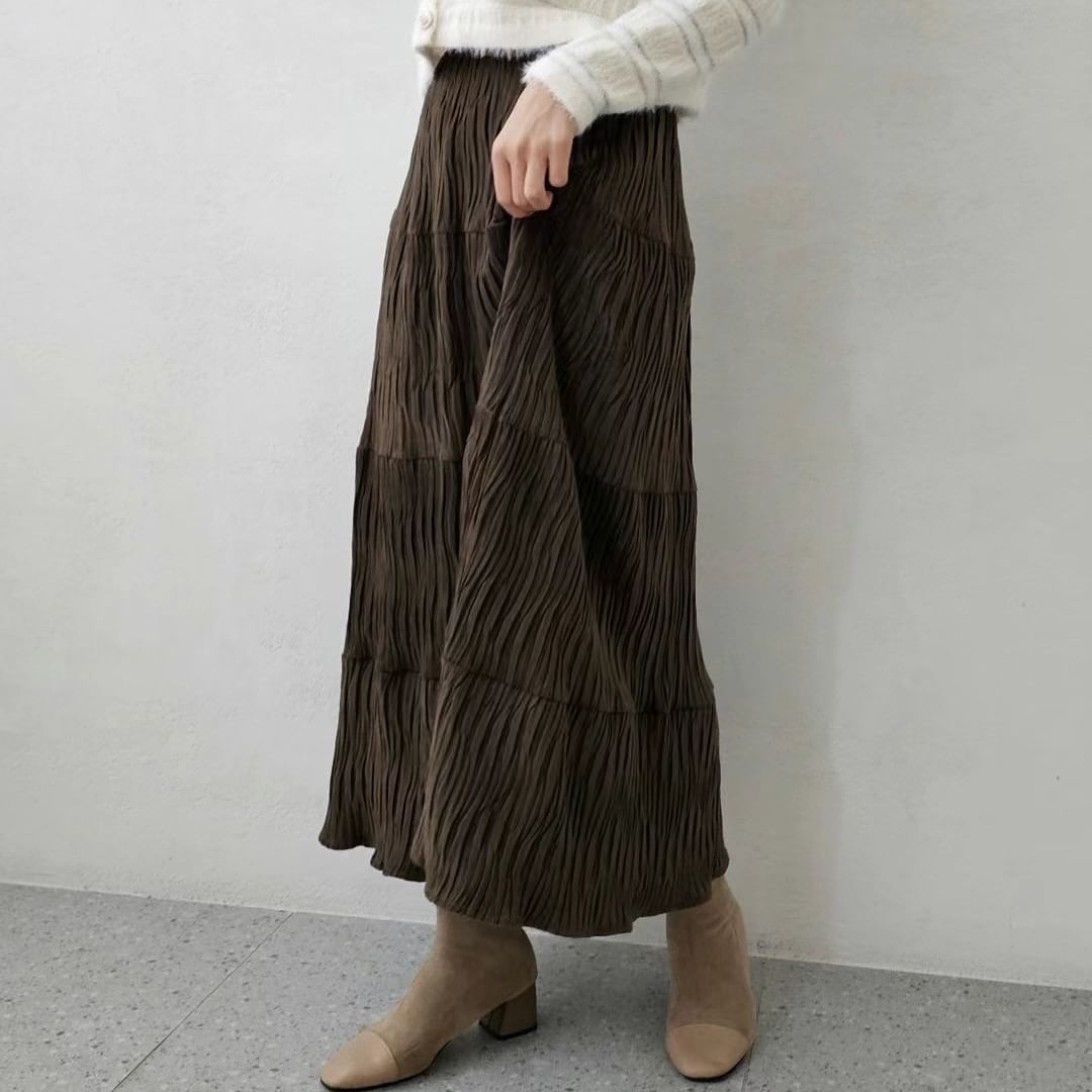 24YR2331 Ruffle Long Skirt