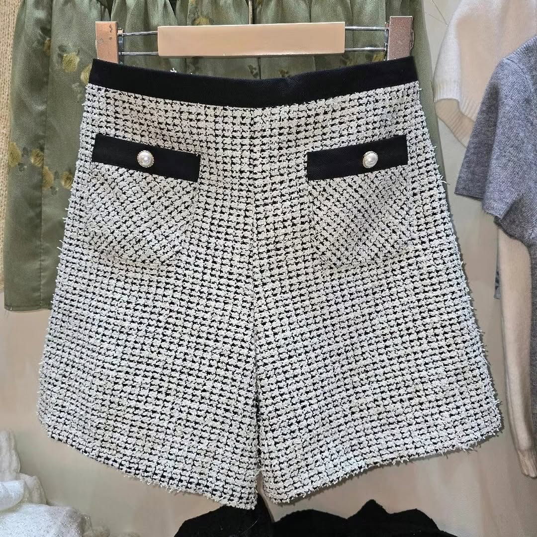 24YR2542 拼色Tweed Short Pants