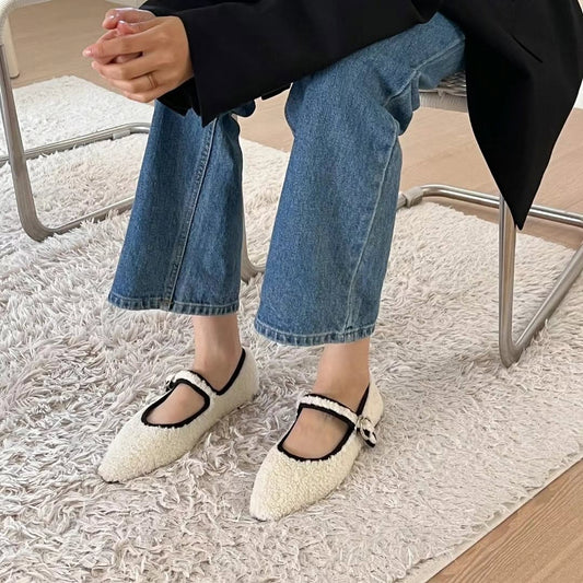 25YR0120 Two-tone Mary Jane Shoes 1.5cm