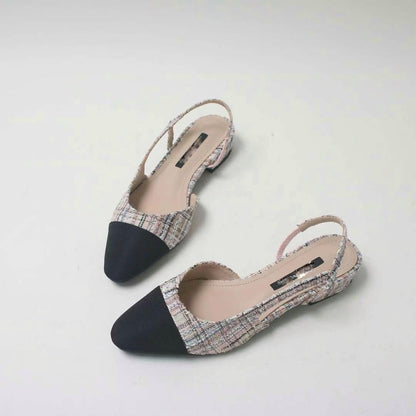 25YR0806 Tweed Sling Back 2cm
