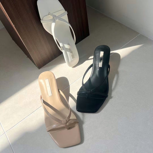 25YR0901 Ribbon Heel Sandal 4cm