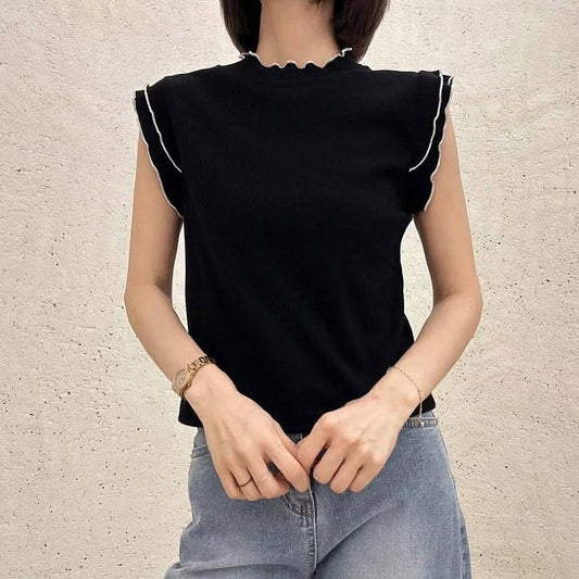 24YR1028 Double Ruffle Top