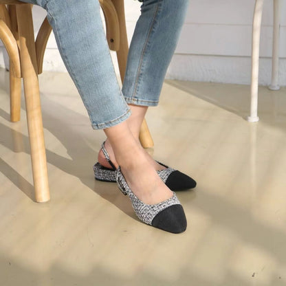 25YR0806 Tweed Sling Back 2cm