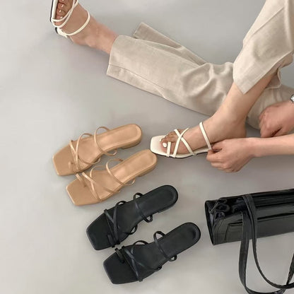25YR0913 Cross Strap Sandal 3cm