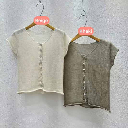 25YR1032 Button Knit