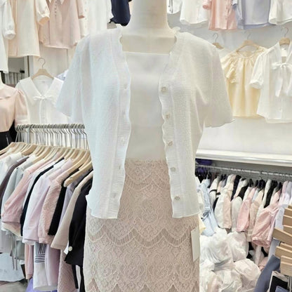 25YR1231 Ruffle Cardigan