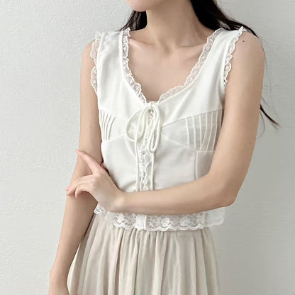 25YR1212 Ruffle Vest Blouse