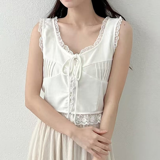 25YR1212 Ruffle Vest Blouse