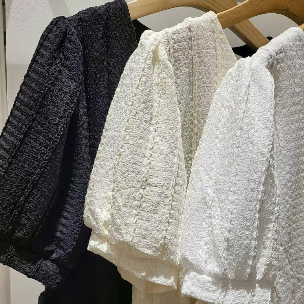 25YR1205 Button Ruffle Blouse