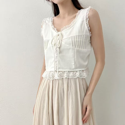 25YR1212 Ruffle Vest Blouse