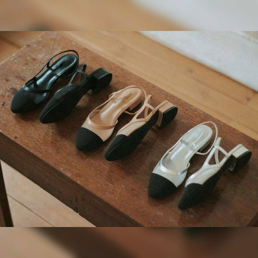 25YR1501 Sling Back Match Shoes 3cm