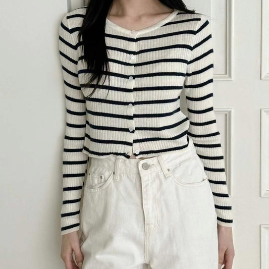 25YR1622 Stripe Cardigan