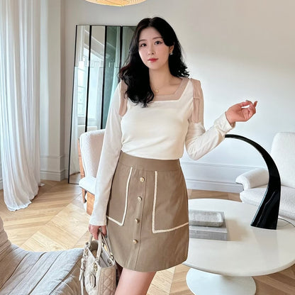 25YR1715 Button Skirt