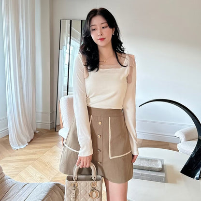 25YR1715 Button Skirt