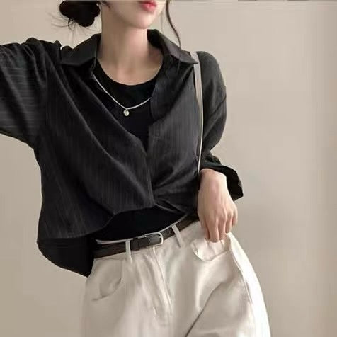25YR1716 Stripe Shirt Set