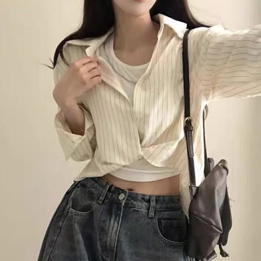 25YR1716 Stripe Shirt Set