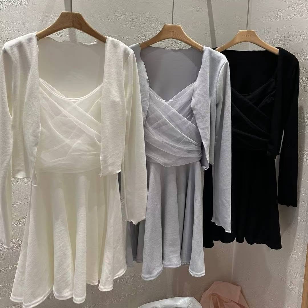 25YR1815 Cardigan Dress Set