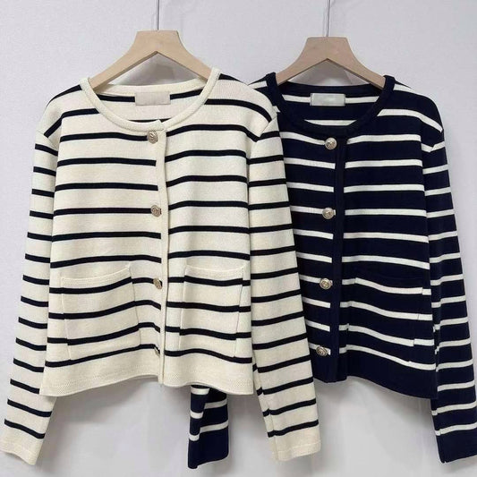 25YR2115 Stripe Cardigan