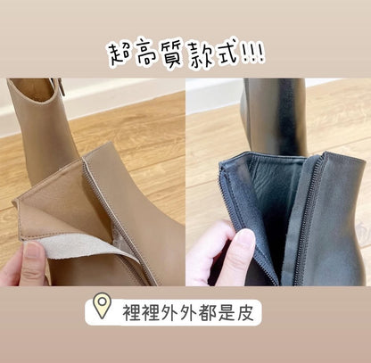 22YR1322 真皮短boot 6cm