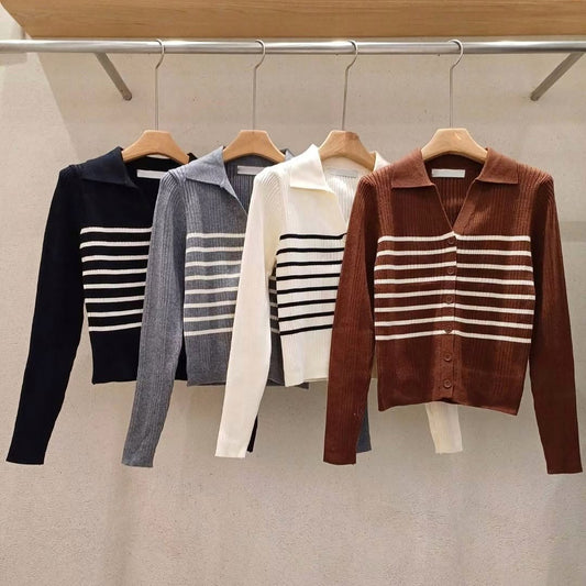 25YR2210 Stripe Cardigan