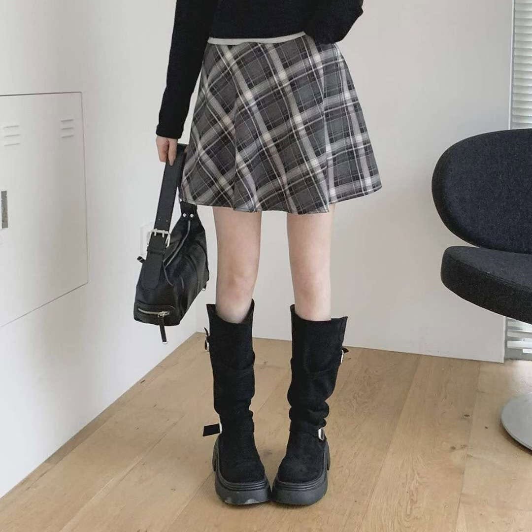 25YR2403 Check Skirt