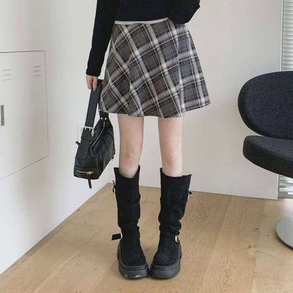 25YR2403 Check Skirt