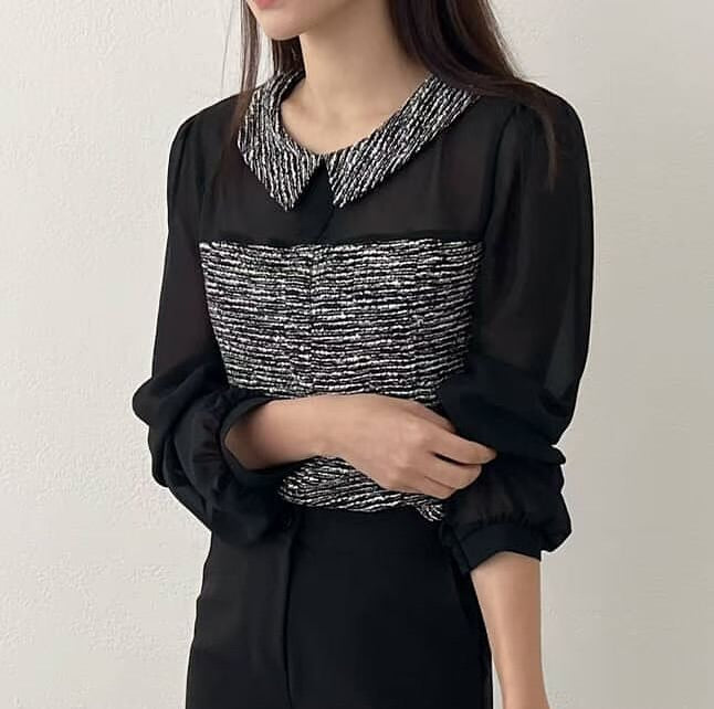 25YR2402 Tweed Blouse