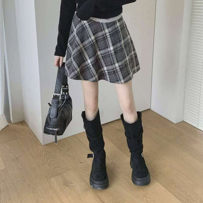 25YR2403 Check Skirt