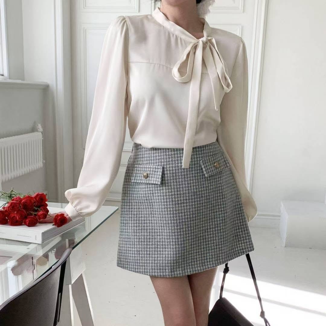 25YR2513 Check Skirt