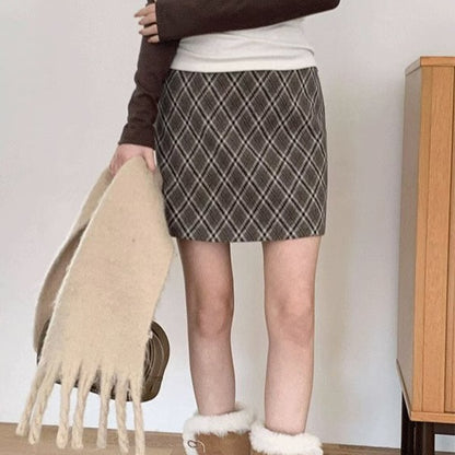 25YR2603 Check Skirt