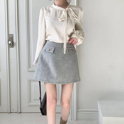 25YR2513 Check Skirt