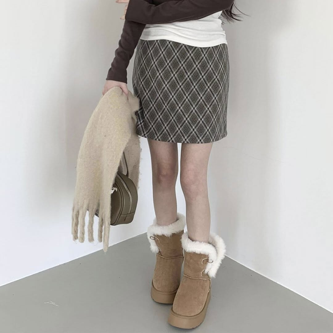25YR2603 Check Skirt