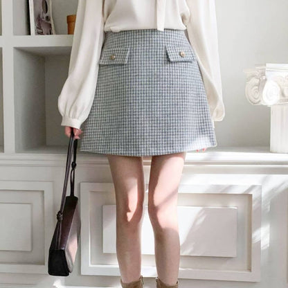 25YR2513 Check Skirt