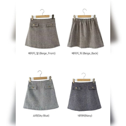 25YR2513 Check Skirt