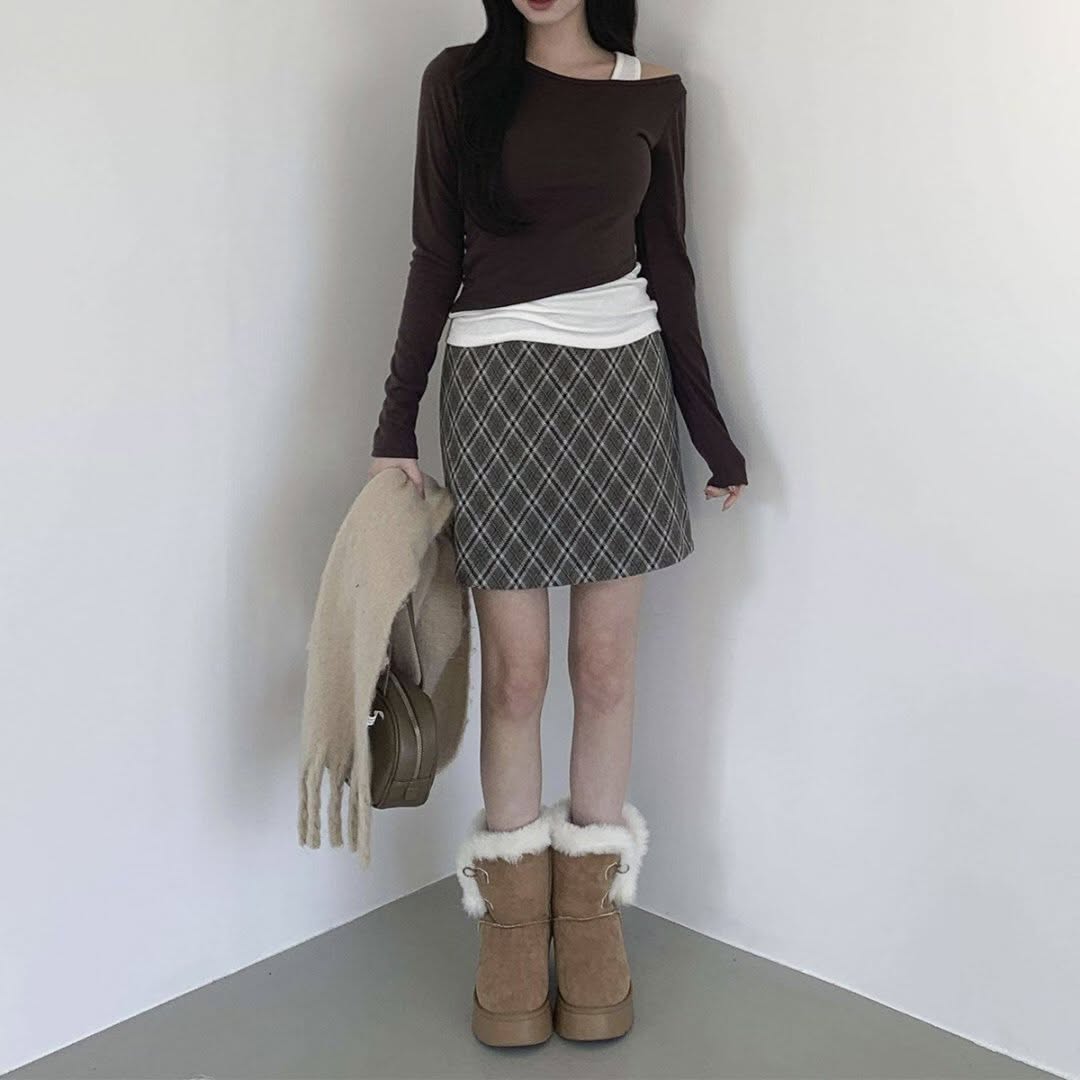 25YR2603 Check Skirt