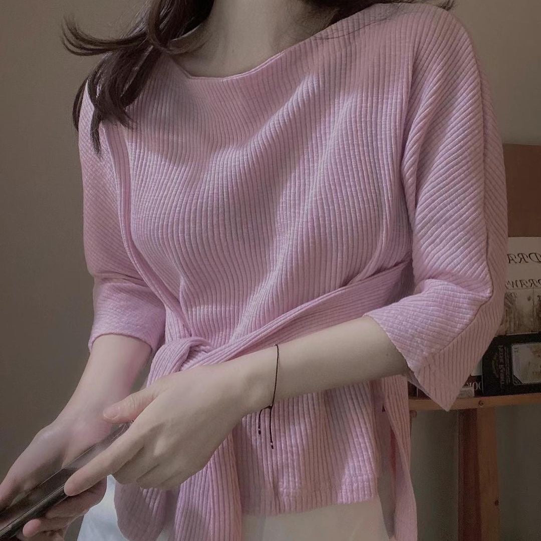 23YR0815 暗直紋修腰top