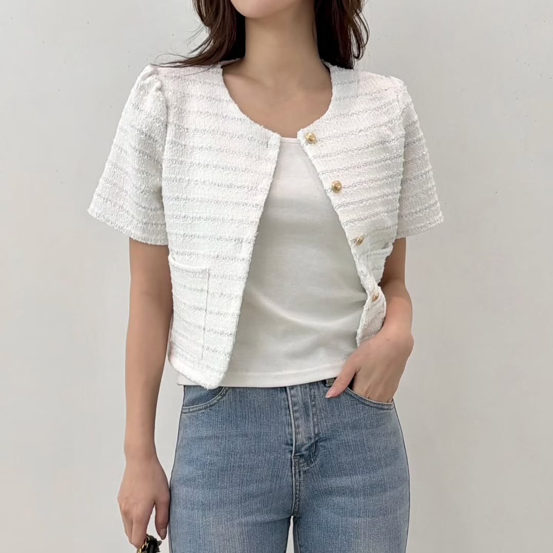 26YR0607 Tweed Cardigan