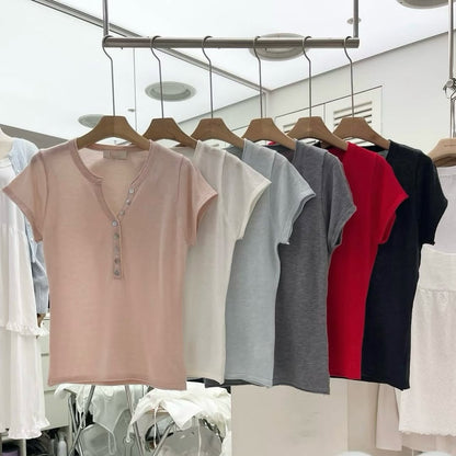 26YR1005 Button Tee