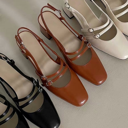 25YR0331 Double Strap Heel 5cm