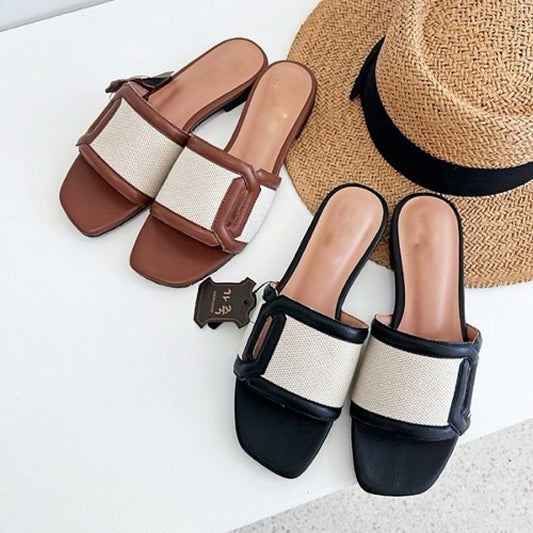 25YR1017 Leather Slipper 2cm