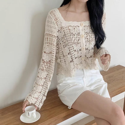 24YR2024 Square Lace Blouse