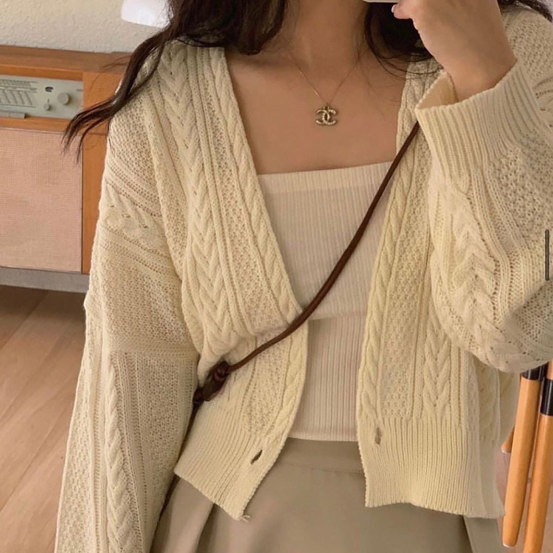 22YR0317 麻花針織Cardigan