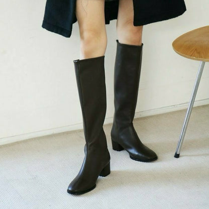 24YR2228 Back Zip Long Boot 5cm