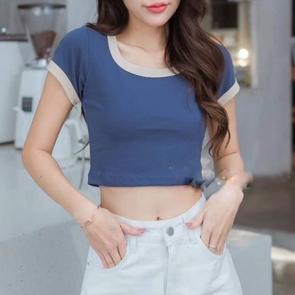 24YR1146 短袖拼色