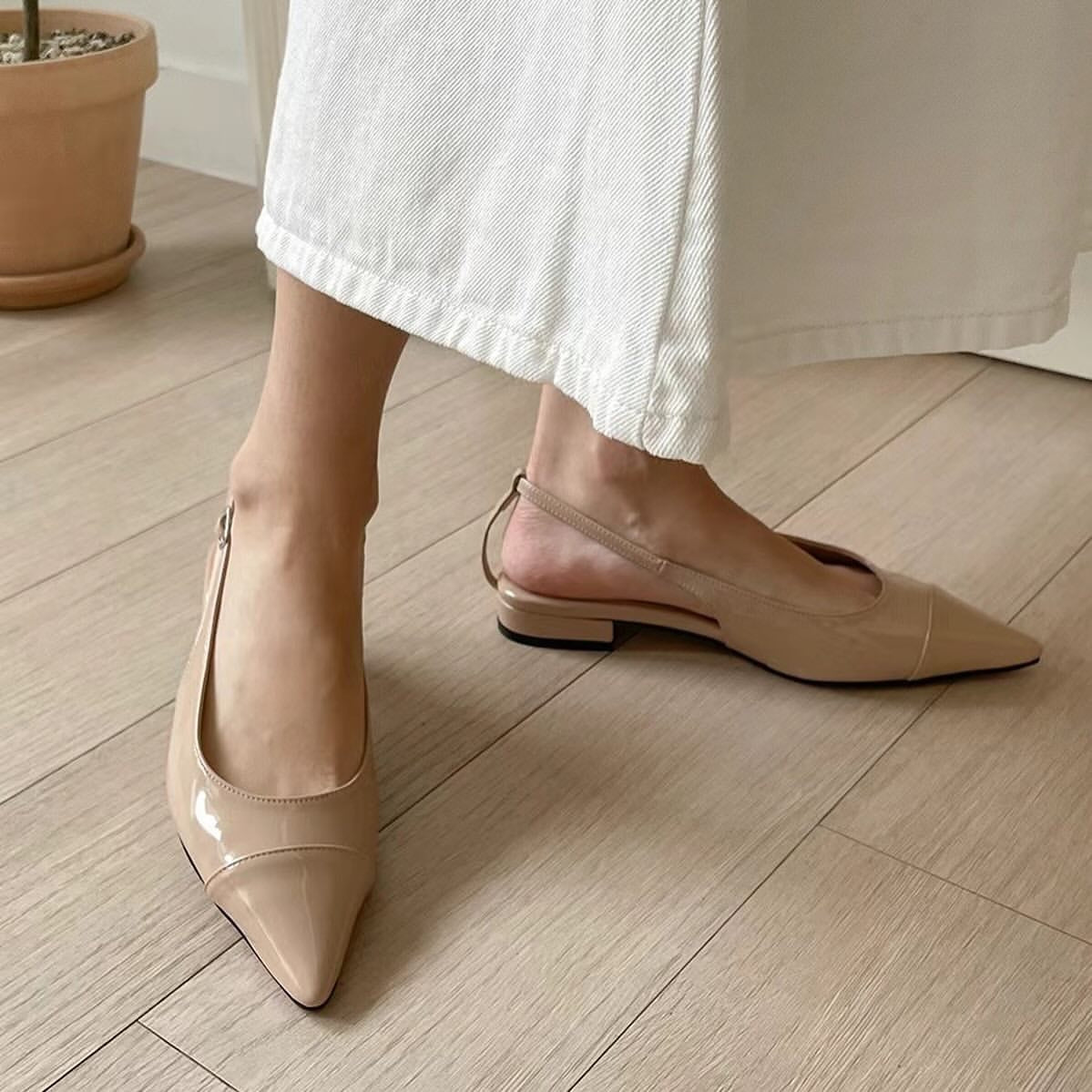 24YR1108 Nude Sling Back 2cm