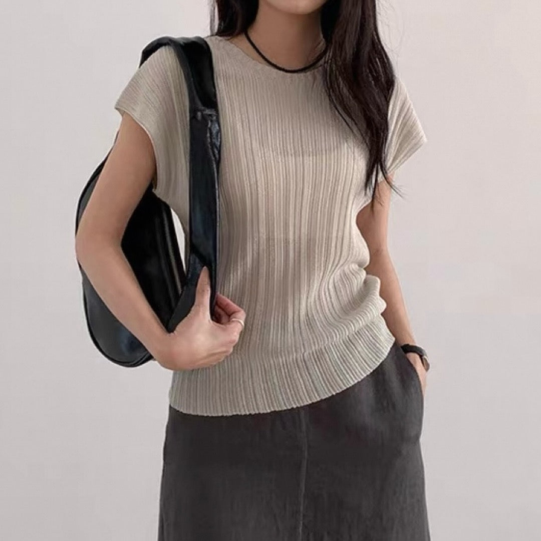 25YR1036 Basic Design Knit Top
