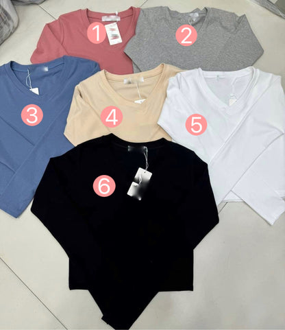24YR0628 長袖 Basic V Neck