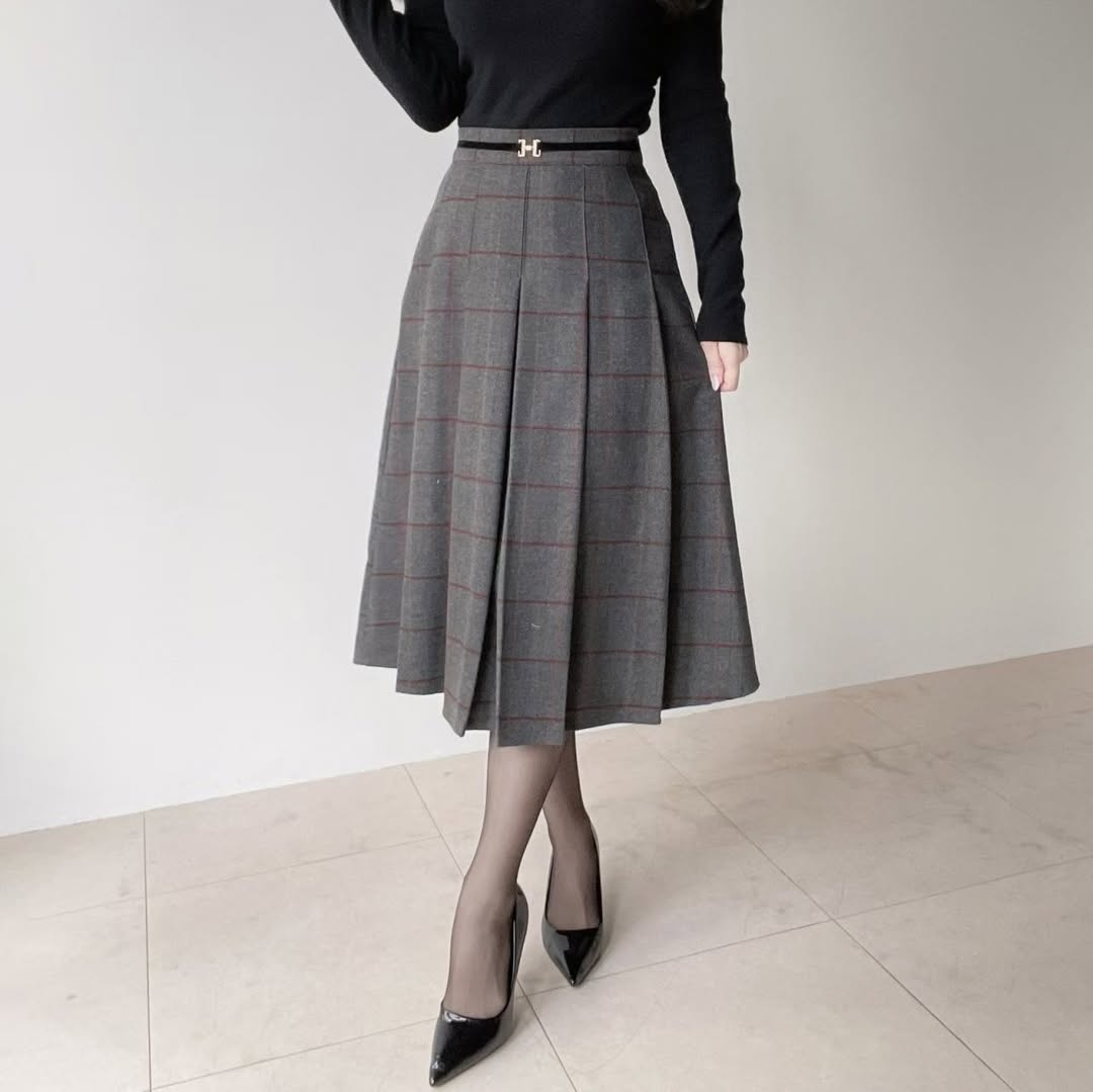 25YR2816 Check Skirt